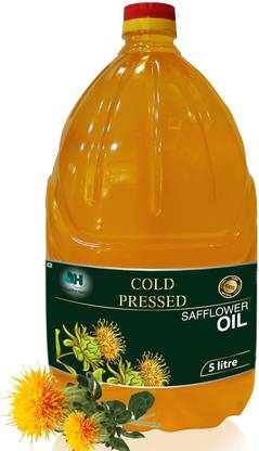 Healthy Roots 5L Cold Pressed Safflower Oil (Ghani) - 5 Litre Wood Pressed Oil Safflower Oil PET Bottle