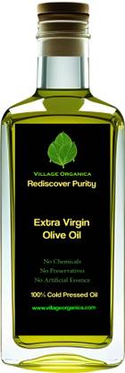 Village Organica Extra Virgin Olive Oil | Cold Pressed | Olive Oil Glass Bottle