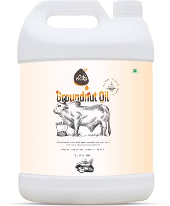 Vedika Organics Wood Pressed Groundnut Oil 5 litre Groundnut Oil PET Bottle