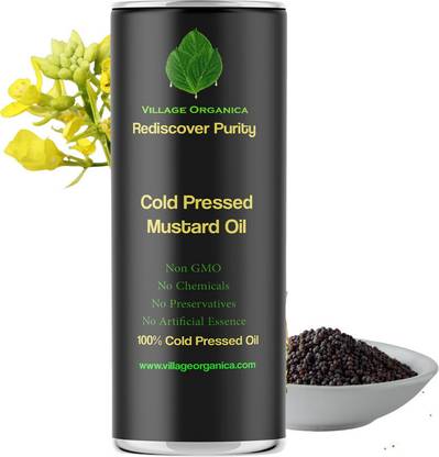 Village Organica Cold Pressed Mustard oil | Sarson Oil | Pure & Unadulterated | Chemical Free | Mustard Oil Tin