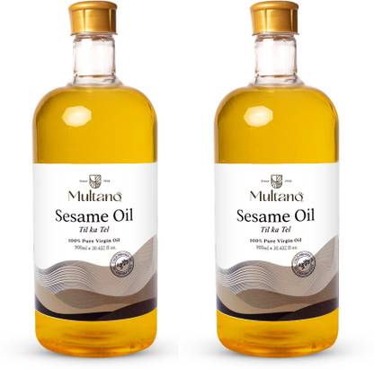 Multano Pro Cold Pressed Sesame Oil Til Ka Tel Virgin Edible Oil 1000ml Pack Of 2 Sesame Oil PET Bottle