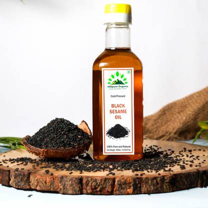 Hillpure Organic Cold Pressed Black Sesame Oil 250 ml, Pure & Unrefined, Multipurpose Edible Oil Sesame Oil PET Bottle