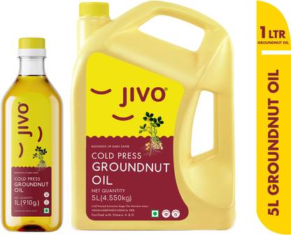 JIVO Cold press Cooking Groundnut Oil Can