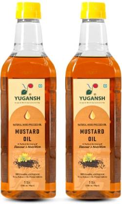 YUGANSH Natural Wood Pressed Black Mustard Oil For Cooking / Goodness of Omega 3 & 6 Mustard Oil Plastic Bottle