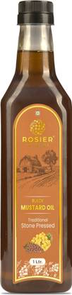 ROSIER Wood Pressed Organic Black Mustard Oil 1Ltr Pure, Natural & Healthy Mustard Oil PET Bottle