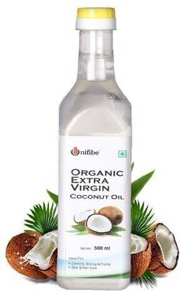 Unifibe Extra Virgin Cold Pressed Coconut Oil for Cooking, Baking, Hair & Skin Coconut Oil Plastic Bottle