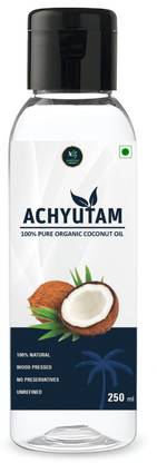 ACHYUTAM Coconut Oil for Hair Growth 100% Pure and Organic 250ml Coconut Oil Plastic Bottle