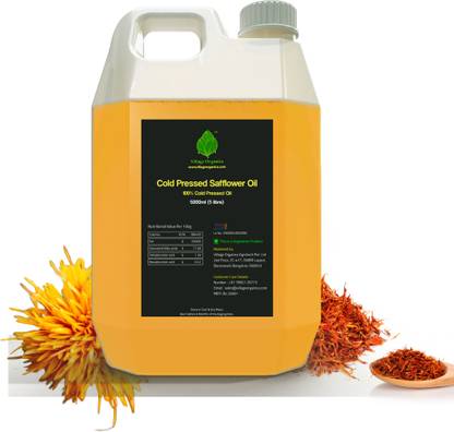 Village Organica Cold Pressed Safflower Oil | Kardi Oil | Kusum Ka tel| Unadulterated | Safflower Oil Can