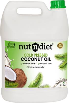 nutndiet Cold Pressed Coconut Oil| Pure | Natural | Vegan | Jerry Can (5L) Coconut Oil Jar