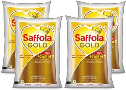 Saffola Gold 4 Packs Blended Oil Pouch