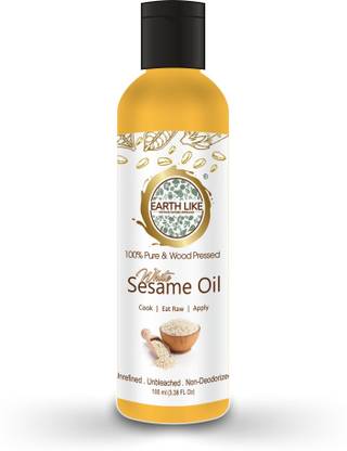 Earth Like Wood Pressed White Sesame Oil |Cold Pressed |Chekku |Kachi Ghani Sesame Oil PET Bottle