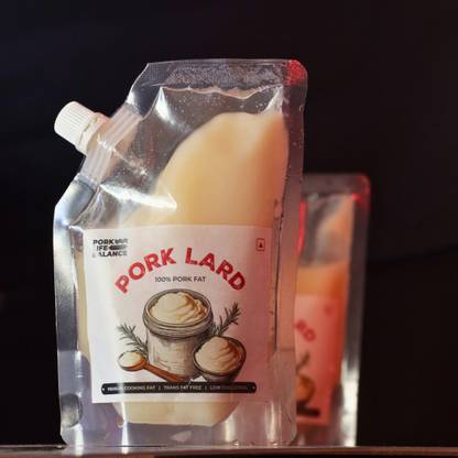 PORK LIFE BALANCE Organic Pork Lard - Safe & Natural, Keto-friendly, No Trans Fat - (Pack of 1) Extract Oil Pouch