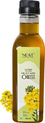 NEAT EVERYDAY Pure Cold Pressed Yellow Mustard Oil| Kachi Ghani Saraso Tel Mustard Oil Plastic Bottle
