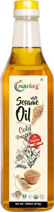 Nutriorg White Sesame Oil 1000 ml. Sesame Oil Plastic Bottle