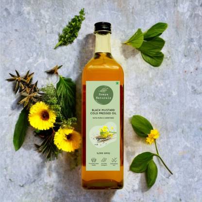 SOMYA NATURALS Cold Pressed Mustard Oil Kachi Ghani Sarso Tel Chemicalfree Natural Black Mustard Oil PET Bottle
