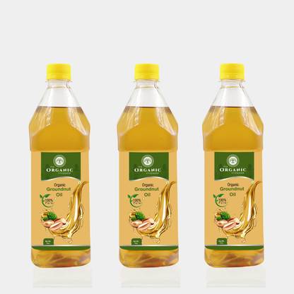 the organic shoppee Organic Groundnut Oil (3 Ltr) Groundnut Oil Plastic Bottle