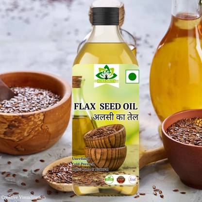 Aura Kriya Linseed Oil - Cold-Pressed Flaxseed Oil for Optimal Health | Flax Cooking Oil Flaxseed Oil PET Bottle