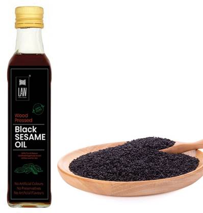 looms & weaves Wood Pressed Black Sesame Oil / Gingelly Oil Sesame Oil Glass Bottle