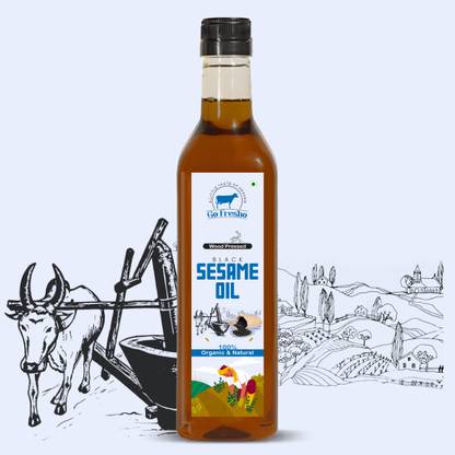 Go Fresho Wood Pressed Black Sesame Oil | 100% Pure, Natural & Cold Pressed Sesame Oil PET Bottle