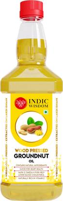IndicWisdom Wood Pressed Groundnut Oil (Cold Pressed - Extracted on Wooden Churner) Groundnut Oil Plastic Bottle