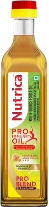Nutrica Pro-Immunity Oil 1 Litre Bottle | Blend of Rice Bran & Soyabean | Blended Oil Plastic Bottle