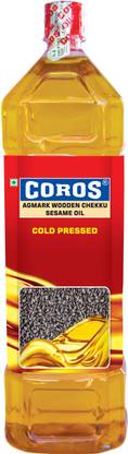 Coros oil COLD PRESSED WOODEN CHEKKU SESAME OIL 5 L Sesame Oil Plastic Bottle