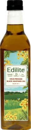 Edilite Pure Cold-Pressed Black Mustard Oil |Cooking Oil | Ideal for Heart-Healthy Mustard Oil Jar