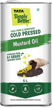 Tata Simply Better Pure & Unrefined Cold Pressed, Naturally Cholesterol Free Mustard Oil Can