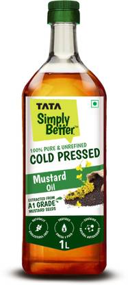 Tata Simply Better Pure and Unrefined Cold Pressed Mustard Oil PET Bottle