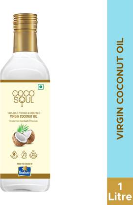 Coco Soul Cold Pressed Unrefined Daily Cooking Multipurpose Usage - Makers Coconut Oil Plastic Bottle