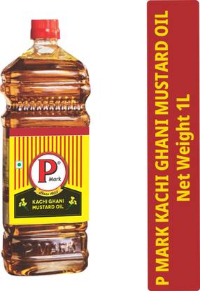 P Mark Mustard Oil P Mark Kachi Ghani Pure Mustard Oil 1L, Admark Grade 1 mustard Oil, Mustard Oil Mustard Oil Plastic Bottle