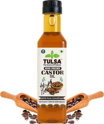Tulsa Wood Cold Pressed Castor Oil Hair Growth | Best for Constipation Castor Oil Castor Oil Plastic Bottle
