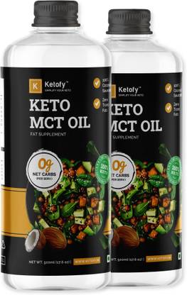 Ketofy Keto MCT Oil | Sourced from Pure Coconut | MCT Oil for Cooking, Skin, Hair Care Coconut Oil Plastic Bottle