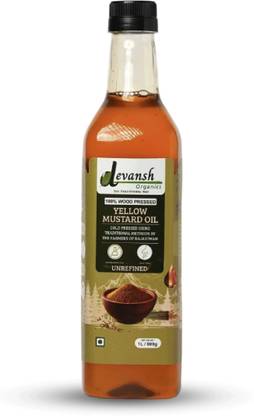 Devansh Organics Wood-pressed mustard oil Pure Natural Healthy Unrefined,virgin sarson oil Mustard Oil Plastic Bottle