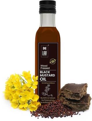 looms & weaves Wood Pressed Black Mustard Oil Mustard Oil Glass Bottle