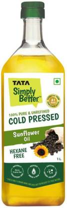 Tata Simply Better Pure & Unrefined Cold Pressed Sunflower Oil Plastic Bottle