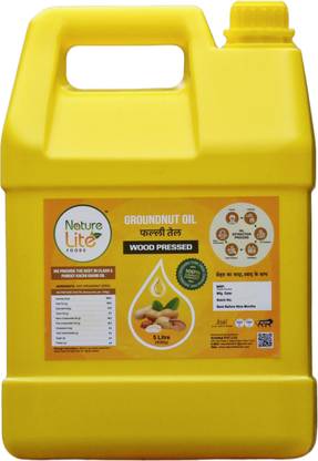 Naturelite FOODS 100% Pure & Natural wood/cold pressed Groundnut/ Peanut Cooking oil Groundnut Oil PET Bottle