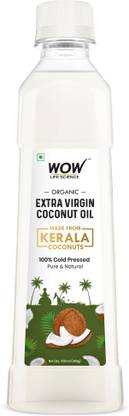 WOW Life Science Extra Virgin |Cold Pressed| Coconut Oil Plastic Bottle