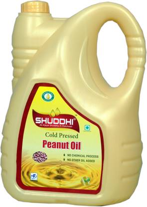 shuddhi A PLUS shuddhiAplus cold pressed{kachi ghani} Groundnut{peanut} oil 5L can Groundnut Oil Can