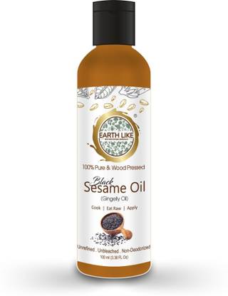 Earth Like Wood Pressed Black Sesame / Gingelly Oil |Cold Pressed |Chekku |Kachi Ghani Sesame Oil PET Bottle
