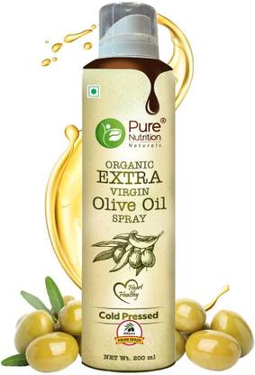 Pure Nutrition 100% Organic Cold Pressed, Cook with 10X LESS Oil, Baking, Air-Frying, Saute Olive Oil Tin