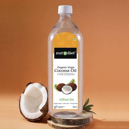 nutndiet Extra Virgin Coconut Oil Cold Pressed, Pure Organic Coconut Oil Coconut Oil PET Bottle