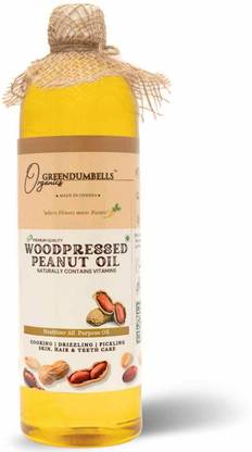 Greendumbells Organics Peanut Oil 1 litre | Groundnut | Cold Pressed | 100% Pure & Natural Groundnut Oil Plastic Bottle