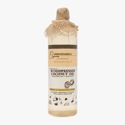 Greendumbells Green Dumbells | Wood Pressed Coconut Oil | 1L Edible Oil | Pure & Unrefined Coconut Oil Plastic Bottle