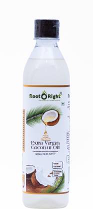 RootORight 100% Pure Extra Virgin Cold-Pressed Coconut Oil –Preservative-Free Coconut Oil Plastic Bottle
