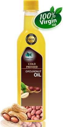 Healthy Roots 1L Cold Pressed Groundnut Oil (Ghani) - 1 Litre Wood Pressed Oil Groundnut Oil PET Bottle