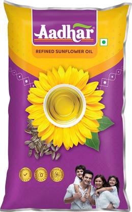 Aadhar Refined Sunflower Oil Pouch