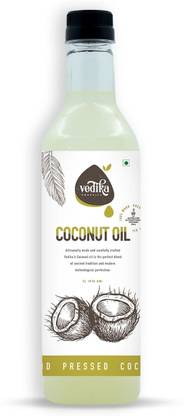 Vedika Organics Wood Pressed Coconut Oil 1 litre Coconut Oil PET Bottle