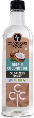 Conscious Food Organic Cold Pressed Virgin Coconut Oil 1 Liter Coconut Oil PET Bottle