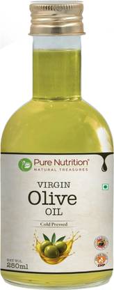 Pure Nutrition VITALS Raw Cold Pressed Olive Oil Rich in Antioxidant & Zero Cholesterol(250 ml) Olive Oil PET Bottle